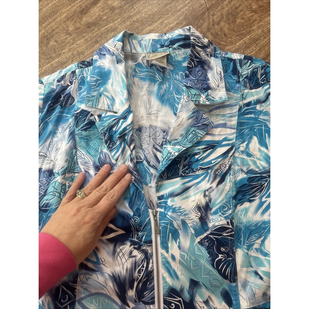 Woman's Company Collection Half Zip Top Size 10 Bright Blue - Picture 5 of 8